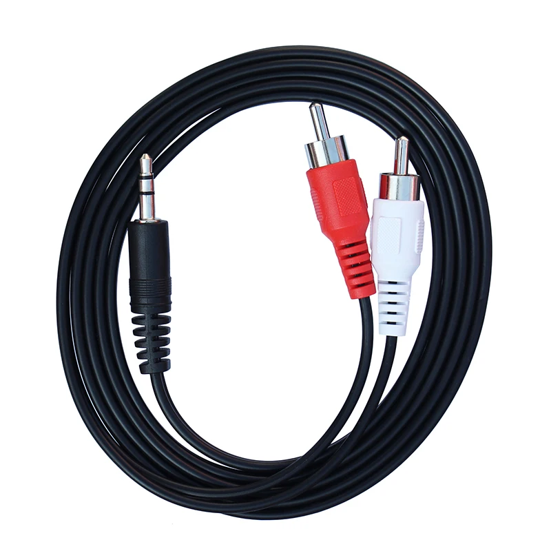 Cable de Audio estéreo HiFi macho a 2 RCA, 3,5mm, para teléfono móvil, portátil, TV, altavoces, caja de 0,2 m, 1,5 m, 3m, 5m