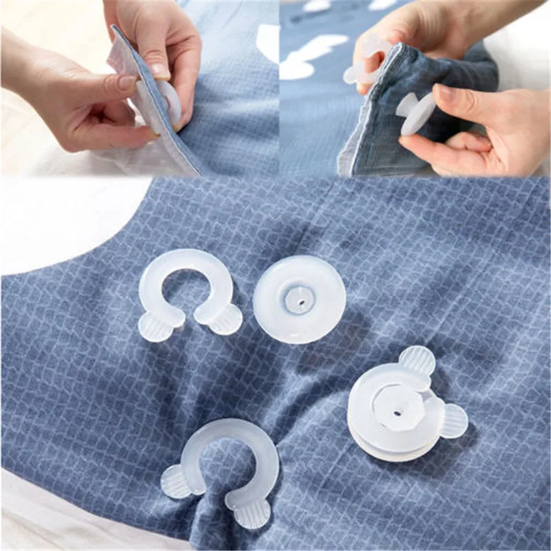 4Pcs Blankets Quilt Cover Clips Fasteners Clip Fixer Plastic Comforter Bed Duvet Donuts Gripper Holders Tool Parts Of Bed Hot