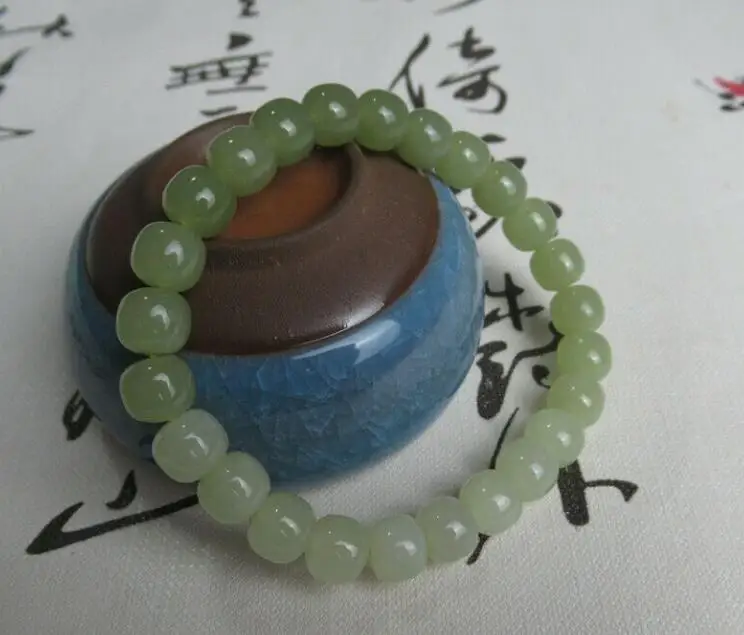 

Natural Hetian Jade Transfer Bead Bracelet Men and Women Beads Jade Bracelet Fine Jewelry Bracelets