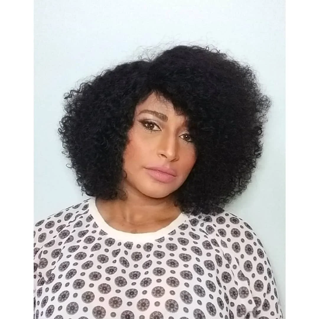 

Full Machine Made Wigs Kinky Curly Natural Color Brazilian Remy Machine Made Wigs For Woman Human Hair