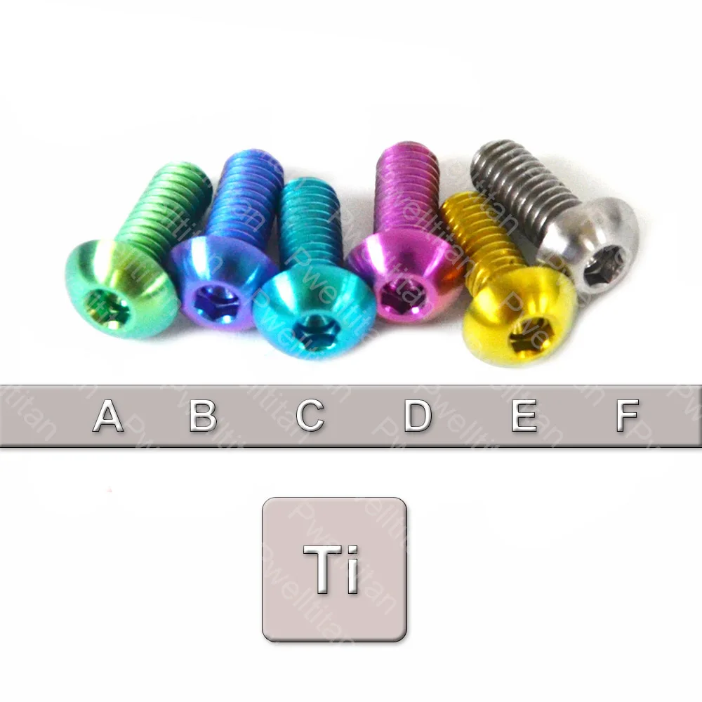 M4 x 10 MM Titanium Ti Bolts 10mm Button Allen Key Half Round Hex Head Screws for Bicycle 12 PCS