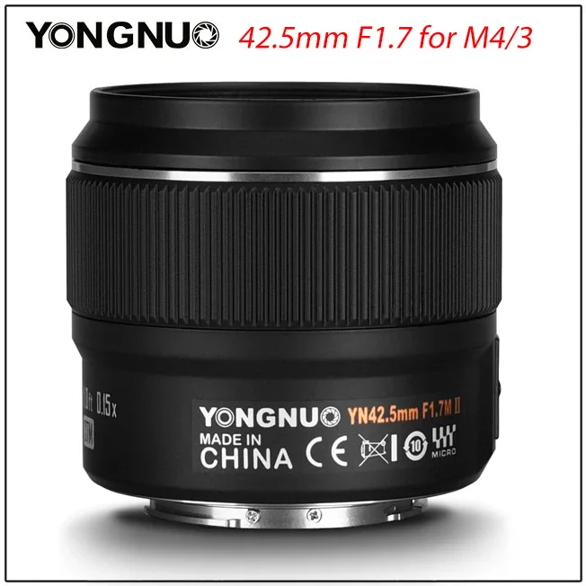 YONGNUO YN42.5mm 42.5mm F1.7M II Camera Lens F1.7 Lens For M4/3 mount Panasonic Olympus Mirrorless Camera Auto Focus