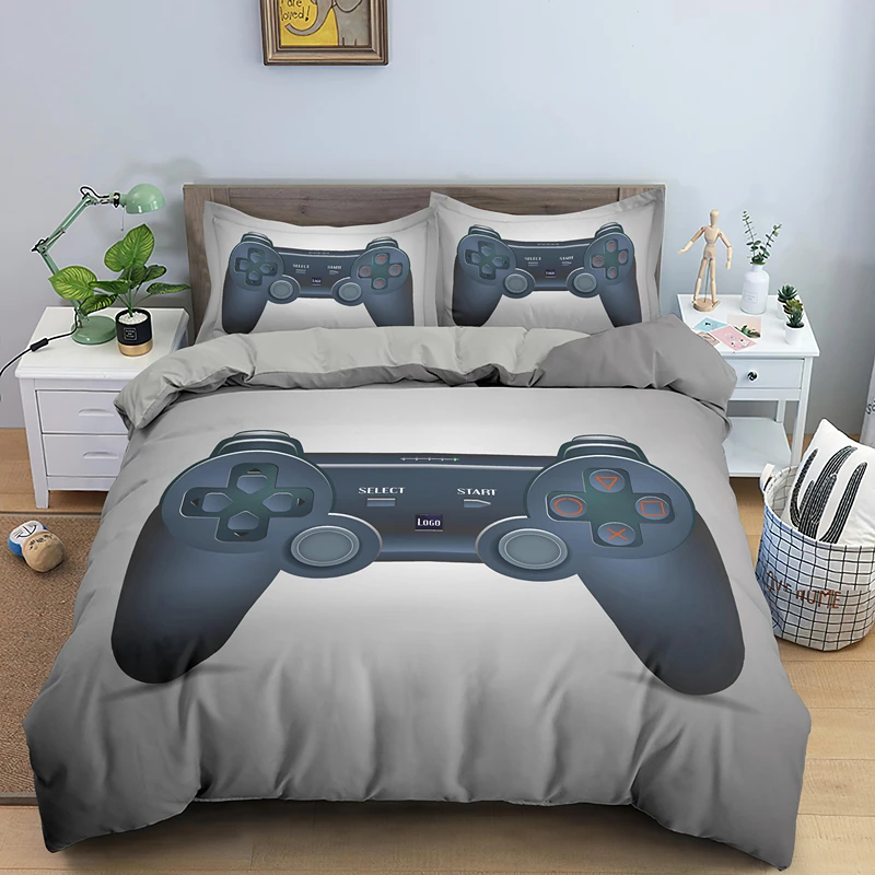 New Gamepad Queen Size Bedding Set Modern Gamer Duvet Cover with Pillowcase Kids Boys Girls Gift Bed Linen For Bedroom Decor