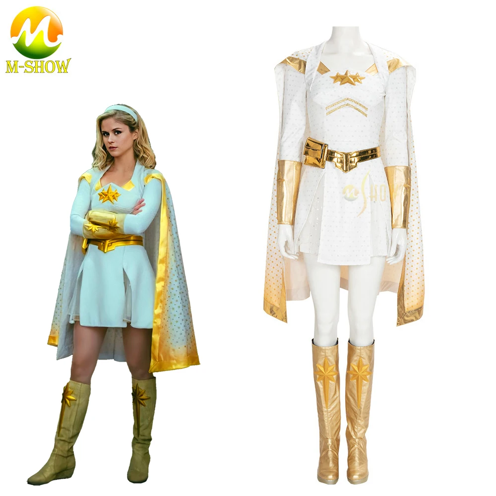 The Boys Season 1 Starlight Cosplay Costume Full Set Outfit With Cloak Dress and Boots