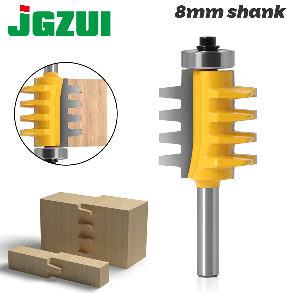 6,8,12mm,1/2,1/4in Shank Rail Reversible Finger Joint Glue Router Bit Cone Tenon Woodwork Cutter Power Tools Wood Router Cutter