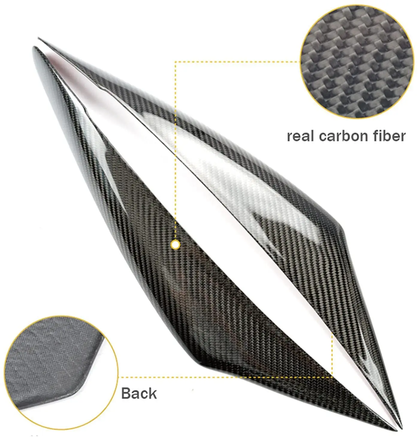 Car Eyebrow Headlight Cover Head Lamp Eyebrow Eyelids Trim Real Carbon Fiber Decorative Stickers For Mazda 3 Axela M3 2017~2019