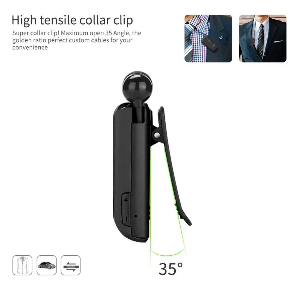 Fineblue F990 Newest Wireless business Bluetooth Headset Sport Driver Earphone Telescopic Clip on stereo earbud Vibration Luxury