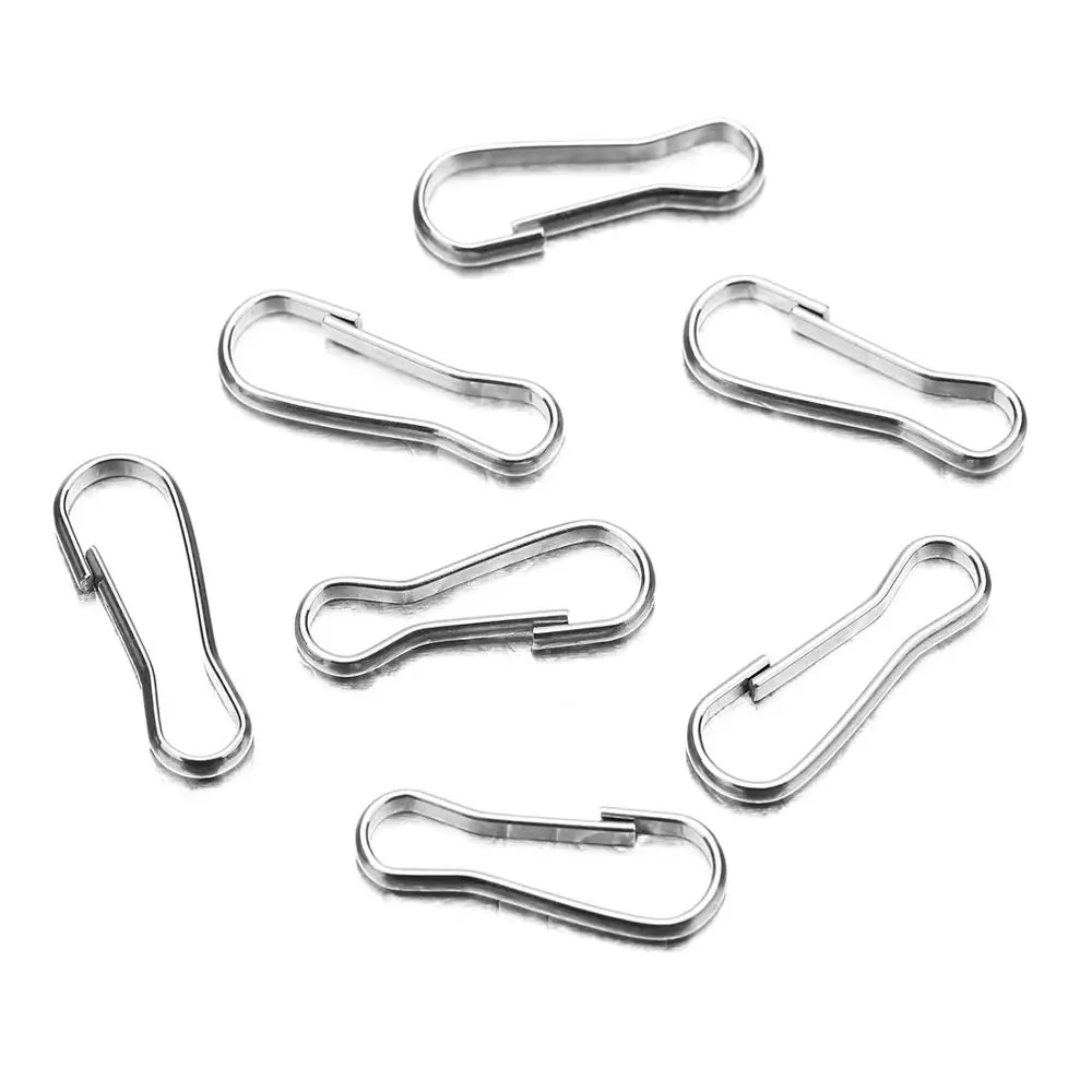 30pcs 9 20 25 28mm Stainless Steel Snap Lanyard Clip Hook Gourd Buckle Keychain Camping Clasps Carabiner Hanging Buckle Keyring image 4
