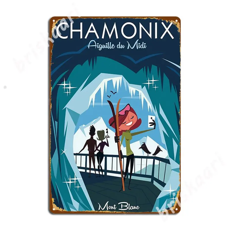 Chamonix, Aiguille Du Midi Poster Metal Signs Classic Cinema Kitchen Mural Plaques Tin sign Posters