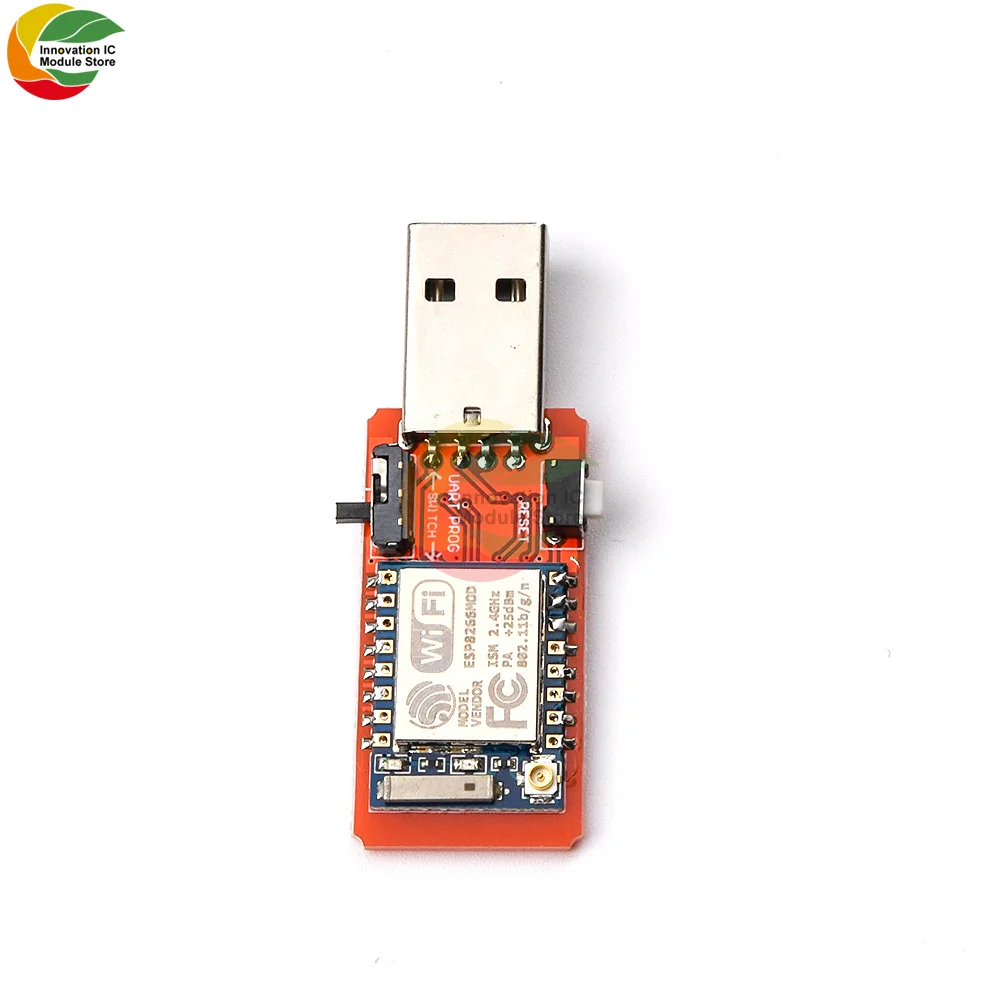 CH340G USB To ESP8266 ESP07 ESP-07 WiFi Wireless Module Converter Development Board Programmer UART Adapter 2.4GHz IPEX Antenna