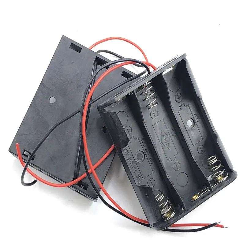 20pcs/lot MasterFire 3 x 1.5V AA Battery Cover Container 3 pack AA Batteries Holder Storage Box Case Shell 3 slots with Wires