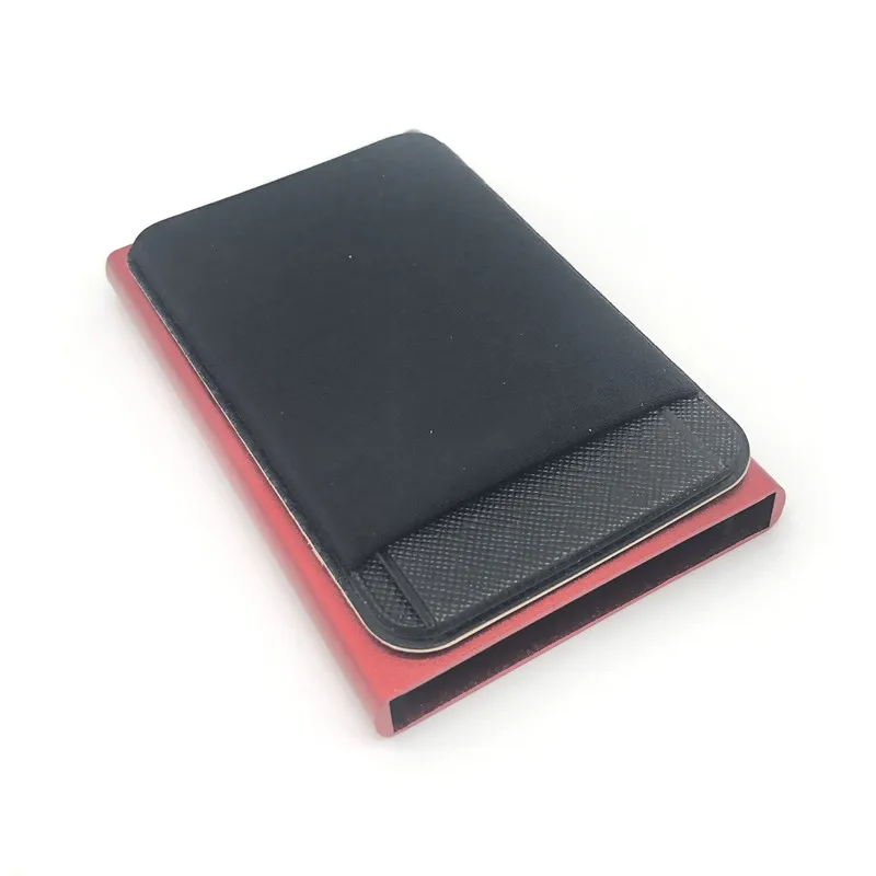 Auto Slim Aluminum Wallet With Elasticity Back Pouch ID Credit Card Holder Mini RFID Wallet Automatic Pop up Bank Card Case