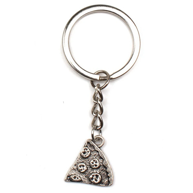 Hot! New Fashion Accessories Keychain Pizza Keychain Mini Food Alloy Charm Key Chain Gourmet Souvenir Gift Children Toy Keyring