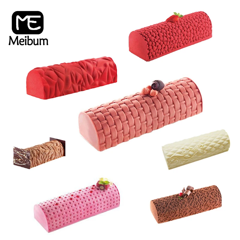 Meibum Silicone Baking Mats Set Cake Decorating Tools Veins Mat Fondant Moulds Mousse Cake Molds Dessert Bakeware Pastry Pan