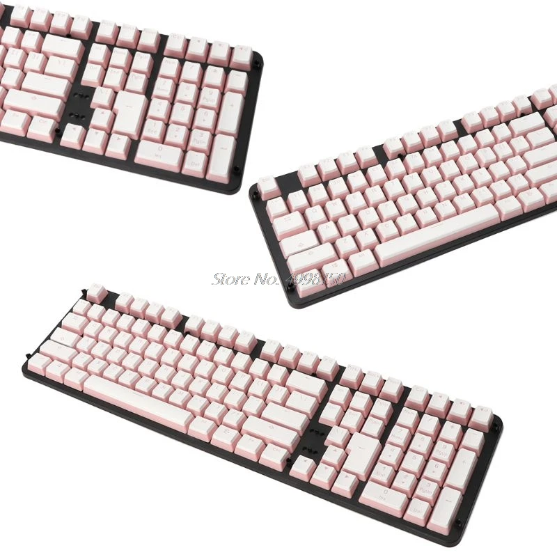 1Set Double Skin Milk Shot PBT Keycap 108 Keys Pudding Backlight Keycaps OEM Profile for RGB Mechanical Keyboard Dropship