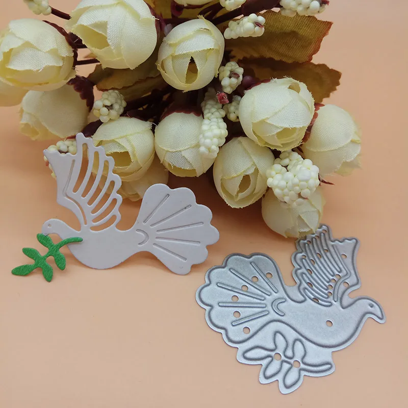 

Peace Peaceful Dove with leaves Olive New Cutting Dies Scrapbooking Dies Metal Embossing Stamps and die for Card Making DIY