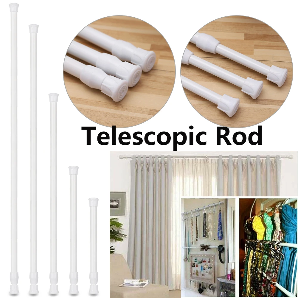 Multi Purpose Adjustable Curtain Telescopic Pole Spring Load Extendable Sticks Hanging Rods Loaded Hanger Bathroom Product