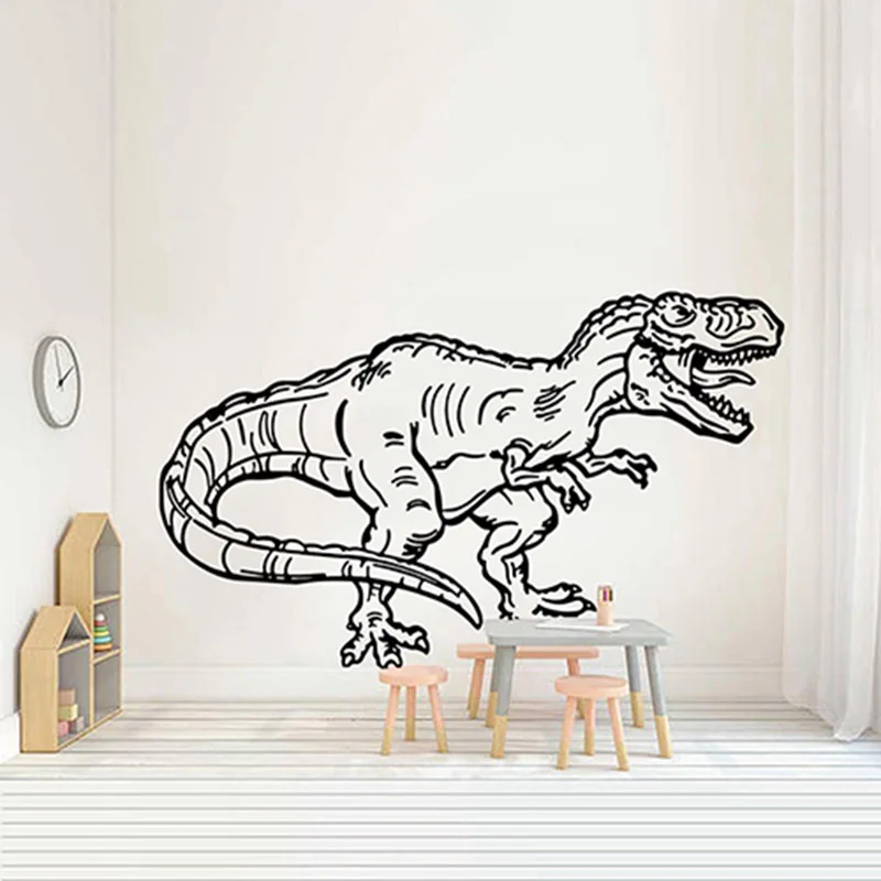 T-Rex Dinosaur Animal Wall Sticker Jurassic Park Dino Jungle Wildlife Adventure Wall Decal Kids Room Bedroom Vinyl Decor D2170