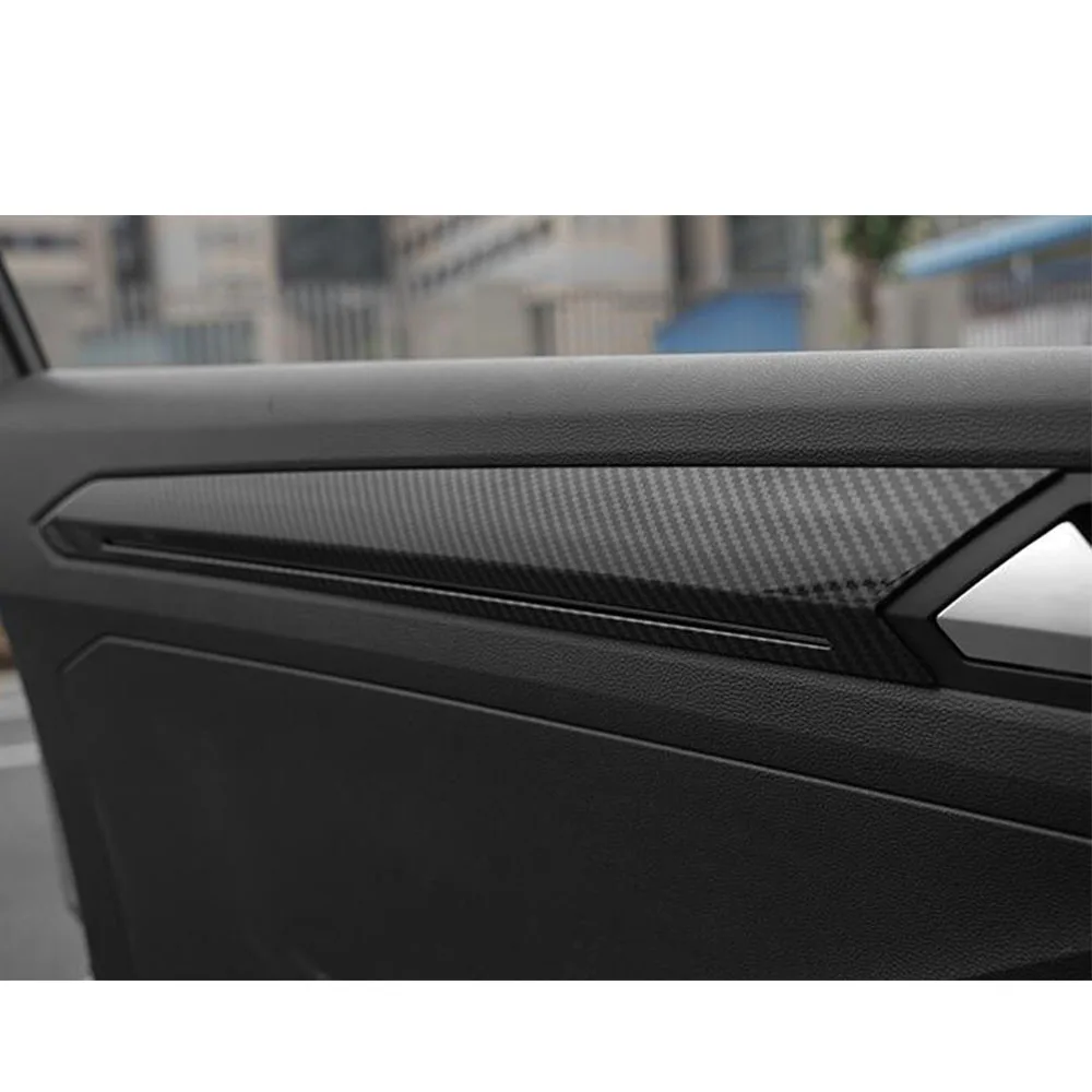 Front 2pcs-Door Handle Strip Cover Handrail Stick Trim Panel Frame Armrest For Volkswagen VW T-ROC TROC 2017 2018 2019 2020 2021