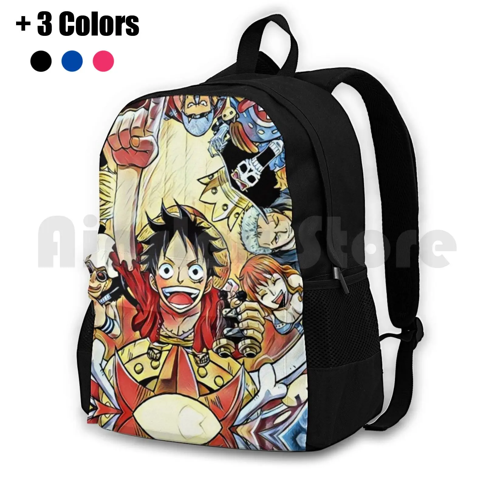 Anime One-Piece Outdoor Hiking Backpack Riding Climbing Sports Bag Luffy Zoro Anime Anime Monkey D Luffy