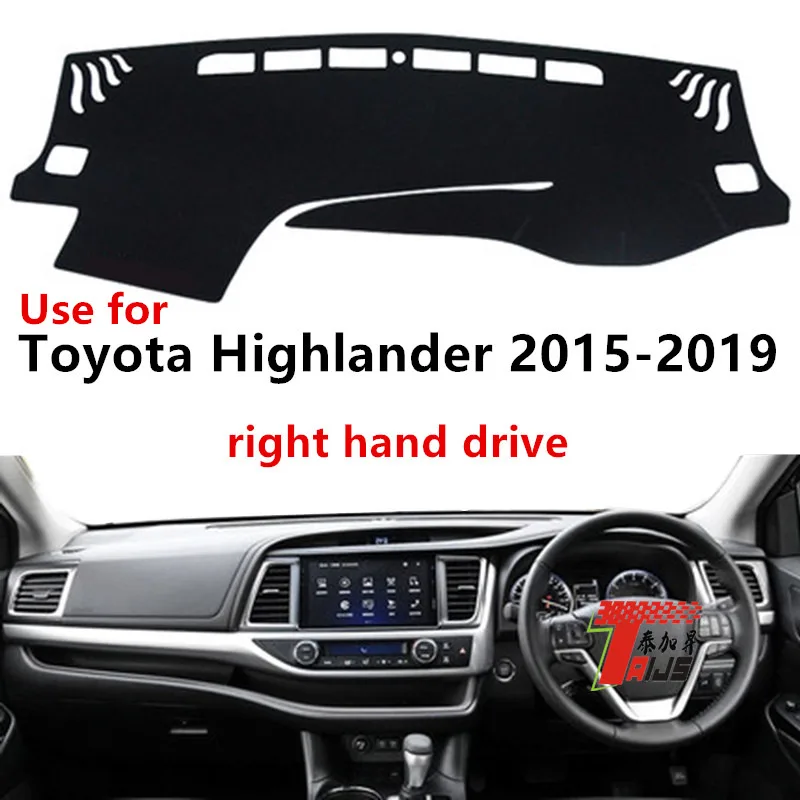 TAIJS Factory Sport Dust resistant Polyester Fibre Car Dashboard Cover For TOYOTA Highlander 2015-2019 Right hand drive