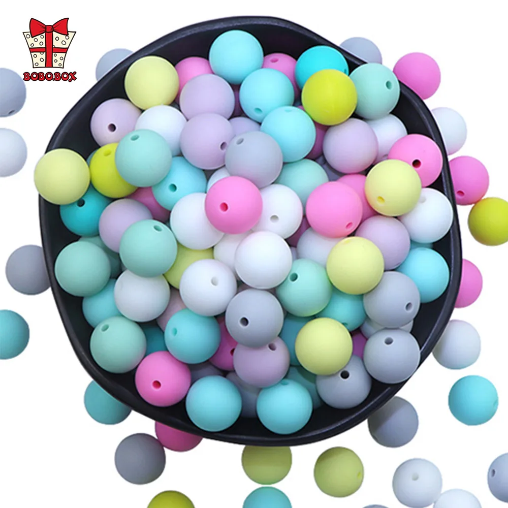 BOBO.BOX 12mm 300pcs Silicone Beads for Round Baby Teething DIY Food Grade BPA Free Chewable Beads for newborn Accessories Gifts