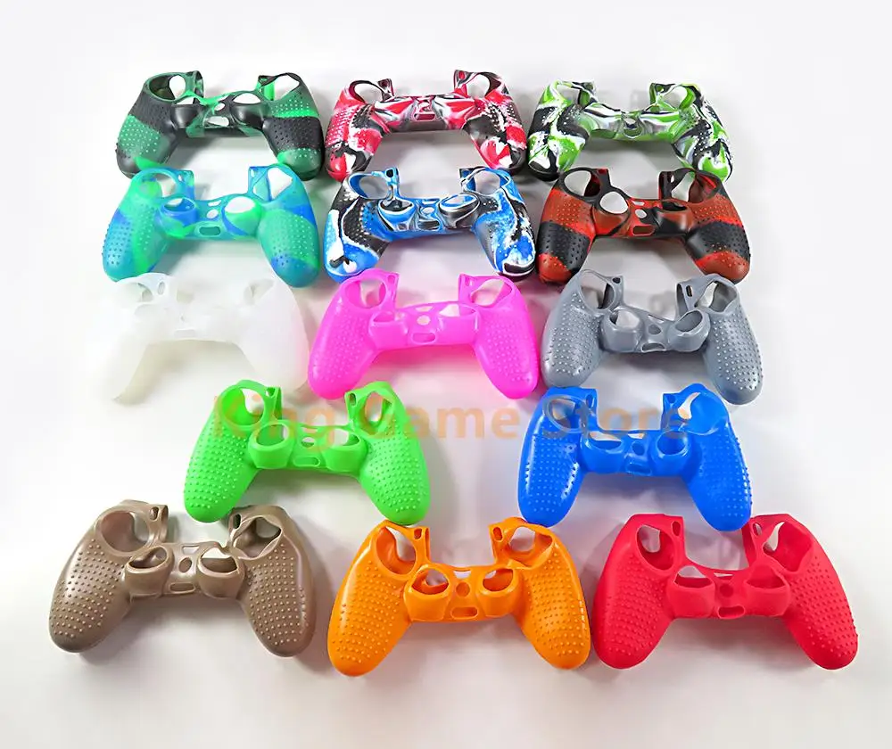 2 قطعة سيليكون المطاط كامو حافظة جلدية واقية لسوني بلاي ستيشن 4 PS4 DS4 تحكم الإبهام قبضة عصا التحكم