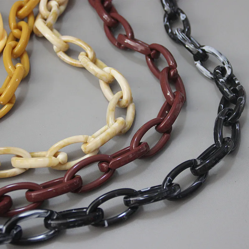 DIY New Fashion Woman Handbag Accessory Chain Beige Acrylic Green Resin Black Luxury Strap Women Clutch Shoulder Purse Chain