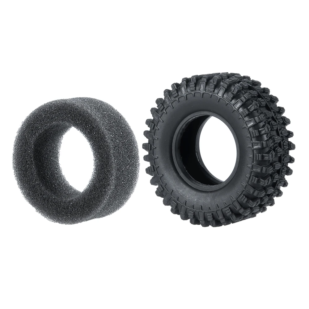 YEAHRUN 4Pcs 1.0 inch Rubber Wheel Tires 50mm 54mm For Axial SCX24 Deadbolt C10 JLU Gladiator Bronco 1/24 RC Crawler Car