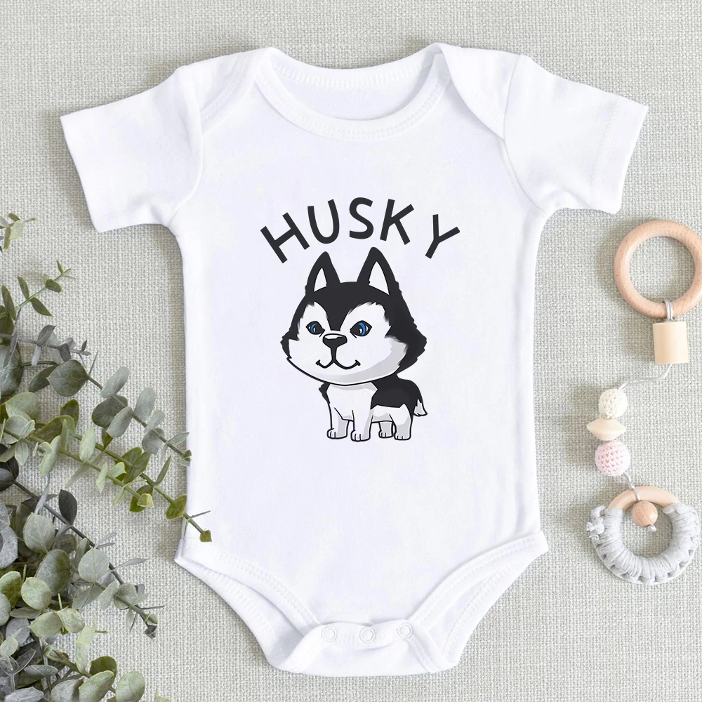 Funny Husky Twin Baby Clothes Summer Short Sleeve Baby Body Girl Bodysuit Spain France Fashion Onesies Casual Jumpsuit for Kids