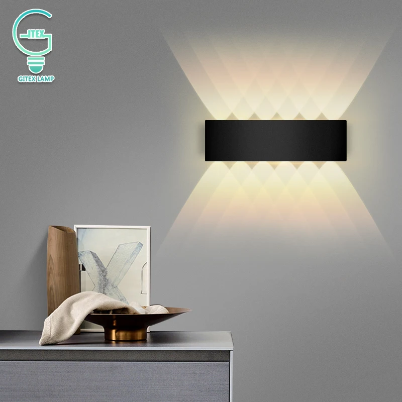 GItex-lámpara LED de pared para exteriores, iluminación impermeable IP65 para porche, estilo nórdico moderno para interiores, dormitorio, sala de