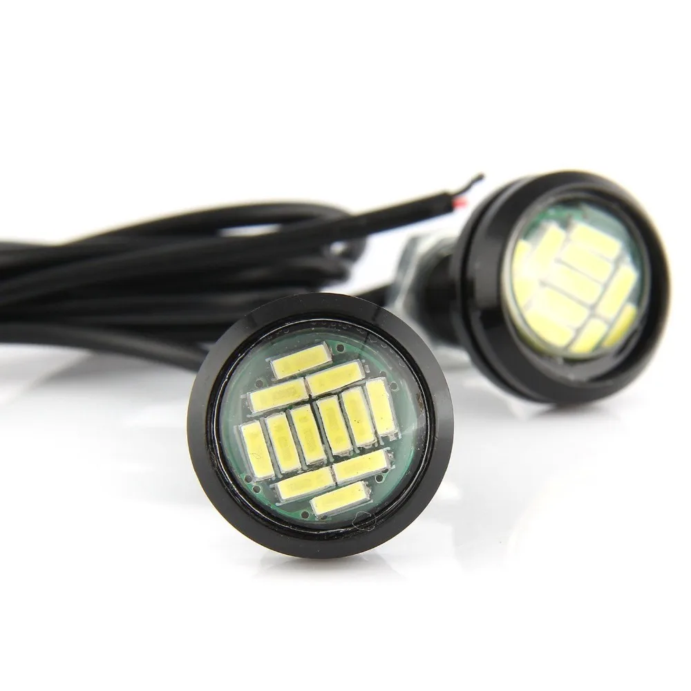 2PCS White 12V 15W Eagle Eye LED DRL Daytime Running Car Motor Rock Underbody Lamp Backup Reversing Parking Signal Light