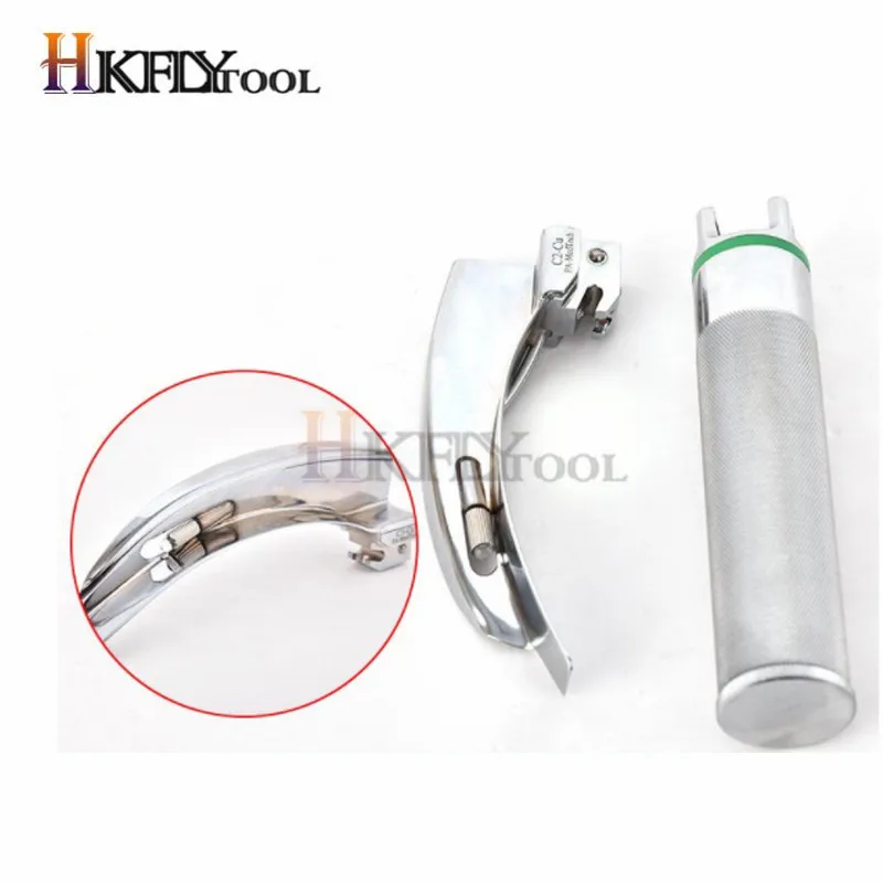 Bambino Anestesia gola specchio HA CONDOTTO LA luce Intubazione in acciaio inox Laringoscopio Adulto bambino In Fibra ottica Strumento di Rilevamento di Gola