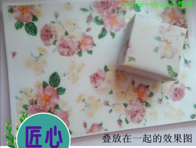 100pcs Handmade soap cold soap translucent pattern wrapping paper oil-proof gift decoration butter packaging