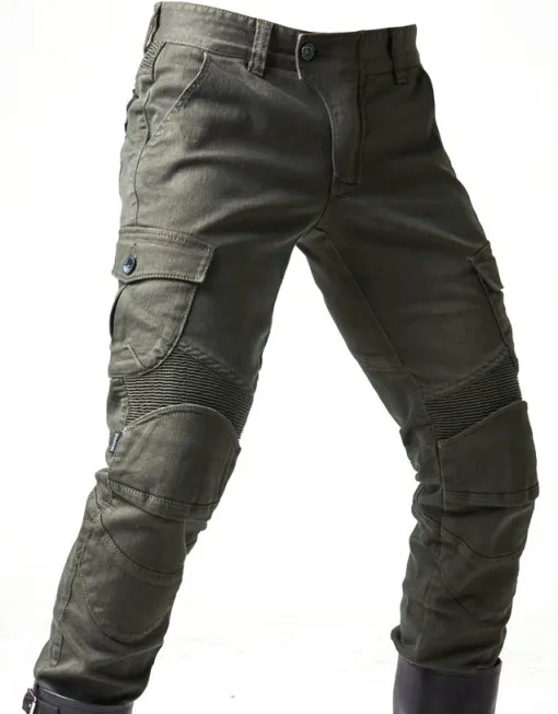 Tamanho normal moto jeans qualidade tecido calças da motocicleta moto jeans calças de moto verde do exército motocross jean l xl xxl xxxl