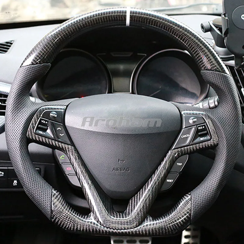 High Quality Customized Carbon Fiber Steering Wheel For Hyundai Veloster turbo 2012 2013 2014 2015