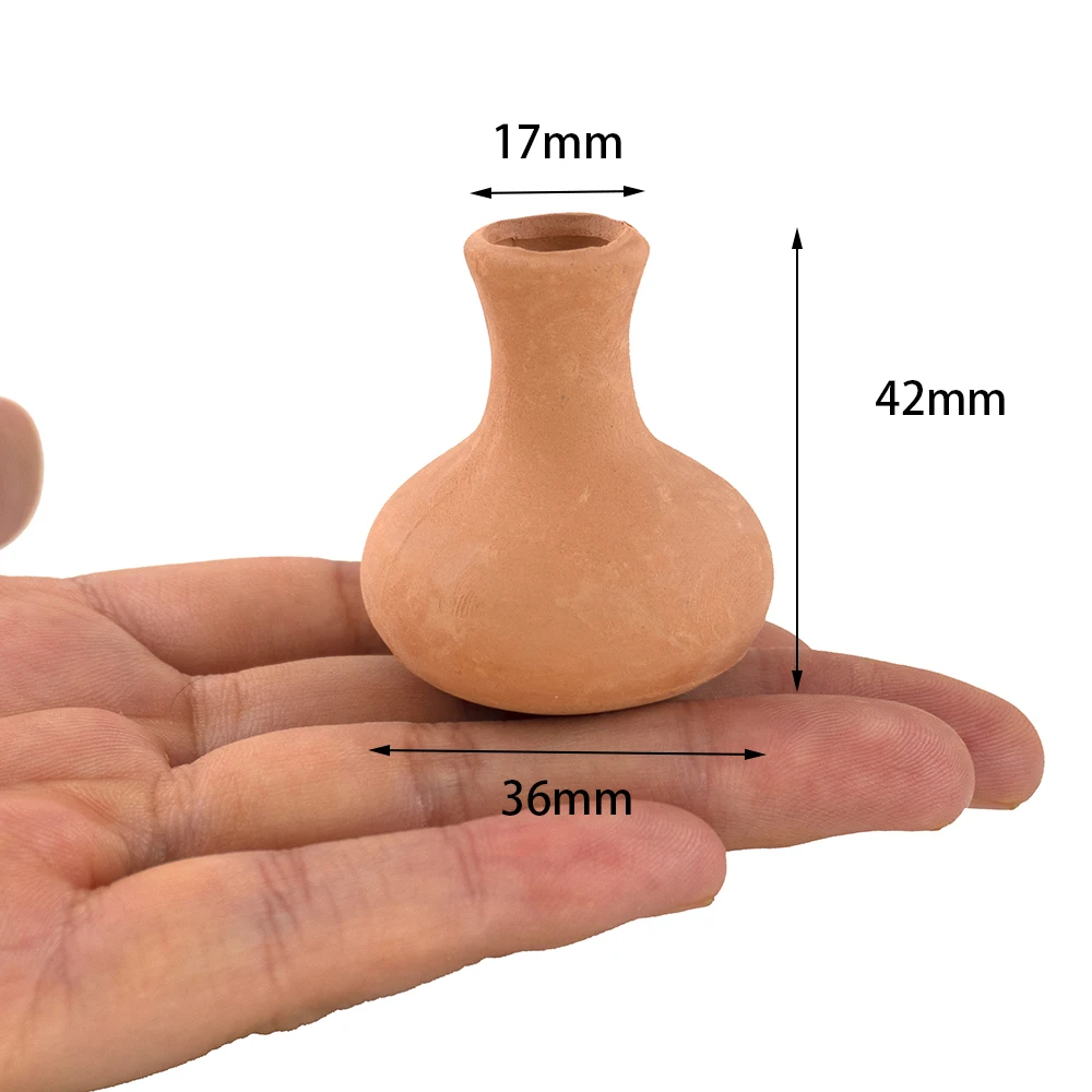 1/12 Dollhouse Miniature Accessories Ceramic Flowerpot Simulation Furniture Vase Toys for Doll House Decoration