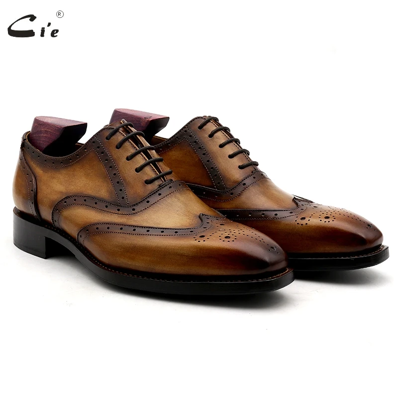 

cie Goodyear Welted Leather Outsole Men Shoes Full Grain Calf Leather Brogues Wingtip Shoes Men Dress Shoes Oxford Formal OX812