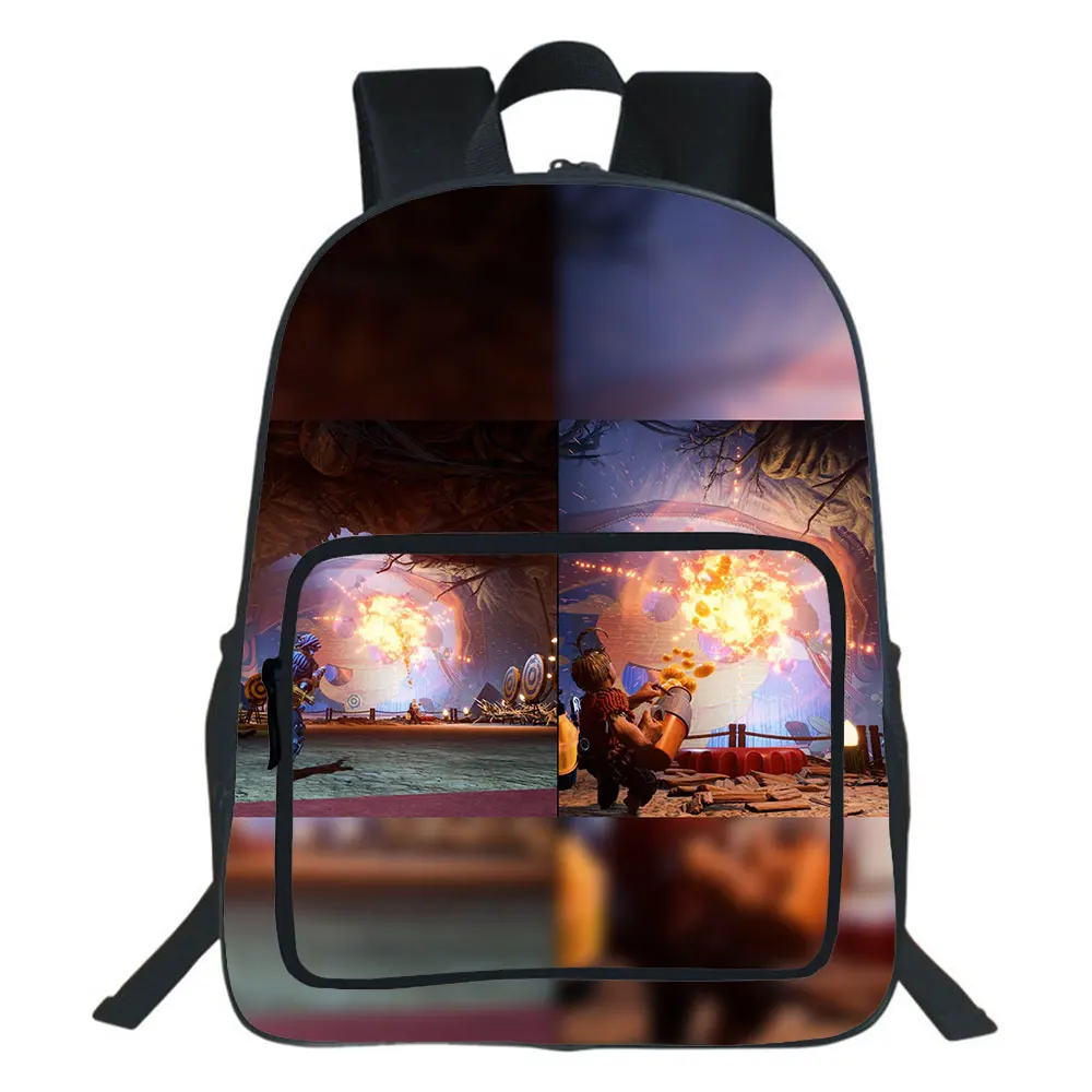 

It takes two Backpack Boy 3D Cartoons Game Bag School Bag Teenager Backpacks College Style Travel Double-layer Bag 19 Inches