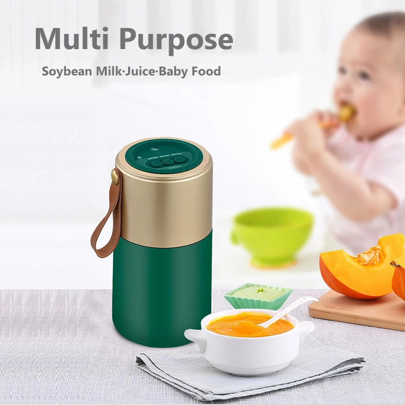 Máquina multifuncional de leche de soja, batidora de zumo de 350ML, filtro libre de aislamiento al vacío, carga magnética USB