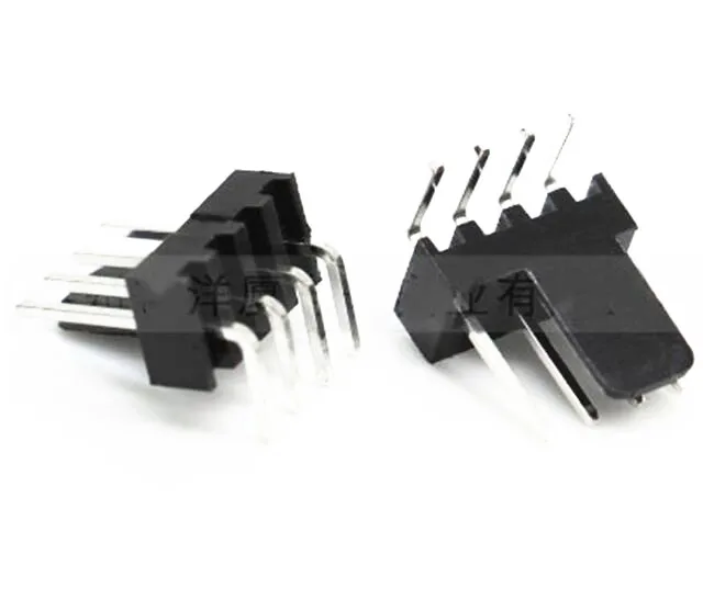 Black plastic shell 2.54mm 2510 3PIN 4PIN 3-pin 4-pin (3+1) curved needle connector scoket for PC computer ATX 2540 fan Power