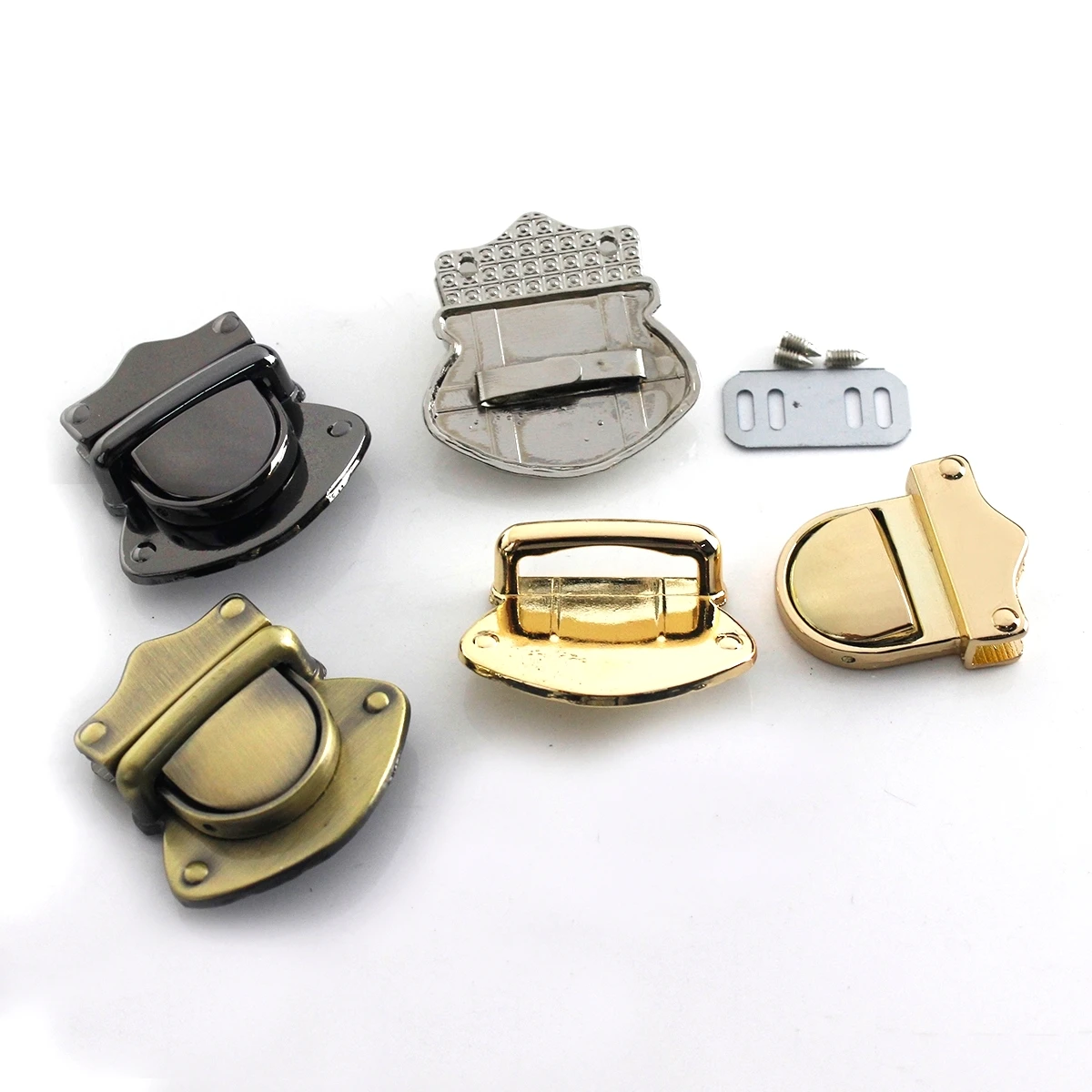 1pcs Metal Fashion Push Lock Tongue Lock Clasp Closure Parts for Leather Craft Women Bag Handbag Purse DIY Hardware Accessories