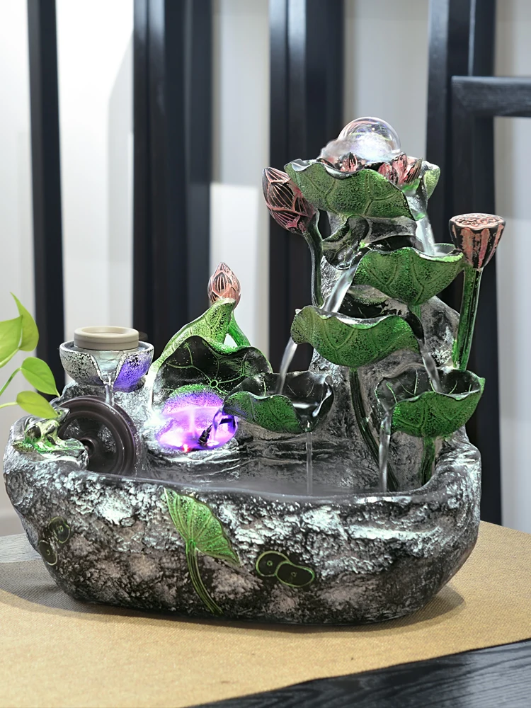 Zhaocai Fengshui wheel rockery water fountain dribble living room home decoration office opening gift