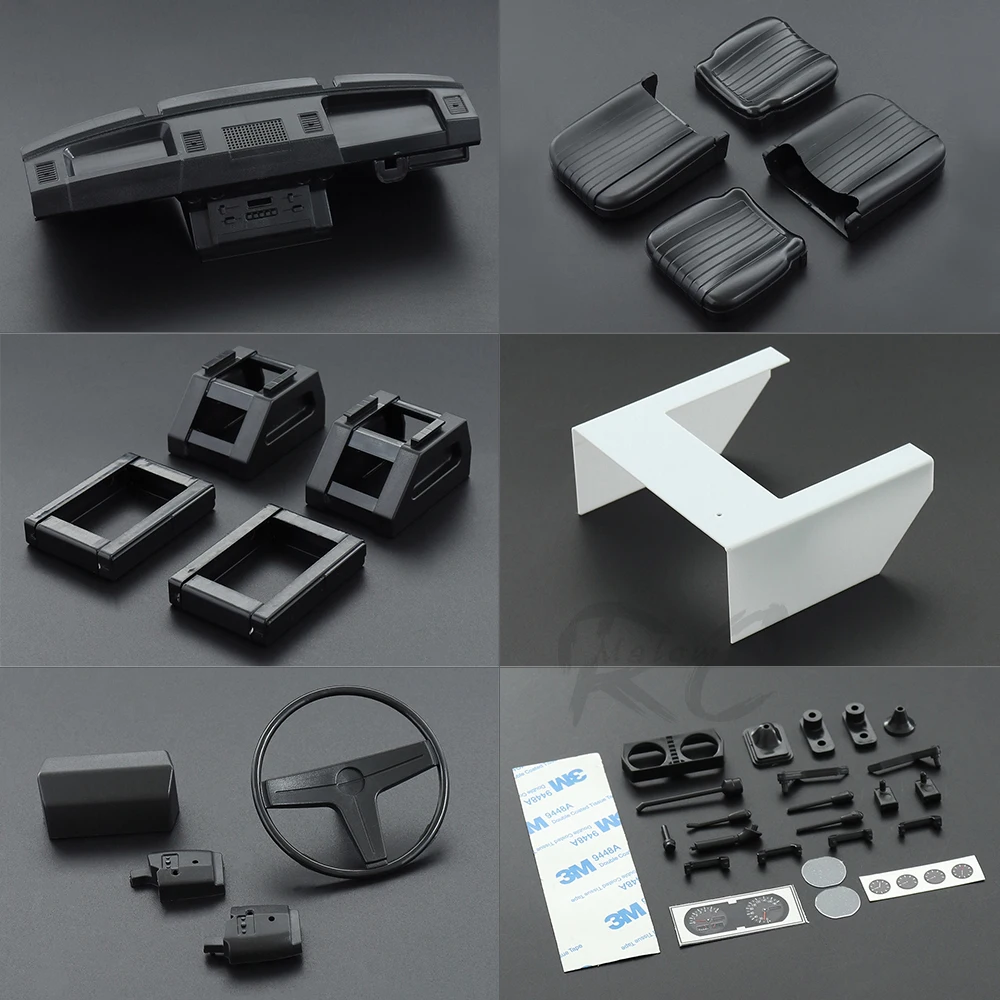 313mm Wheelbase Range Rover Hard Body Shell Interior Cab Center Console Seat Kit for 1/10 RC Crawler TRX4 Axial SCX10 II