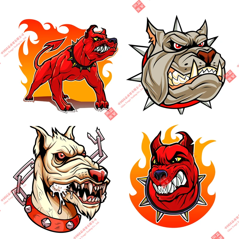Warning Angry Cartoon Dog Sticker Vinyl Poster Laptop Trolley Case PVC Car Sticker Motorcycle Sticker Waterproof Sunscreen Decal