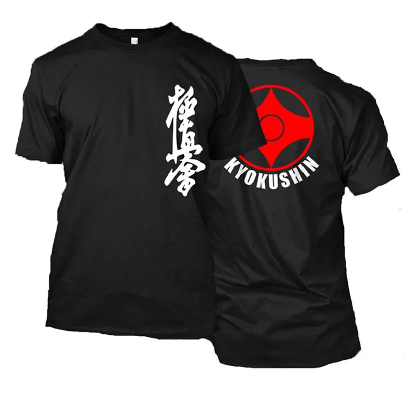 Camiseta negra para hombre, prenda de vestir, personalizada, con estampado de Kyokushin, Karate, Masutatsu, Oyama, Karate, Japón