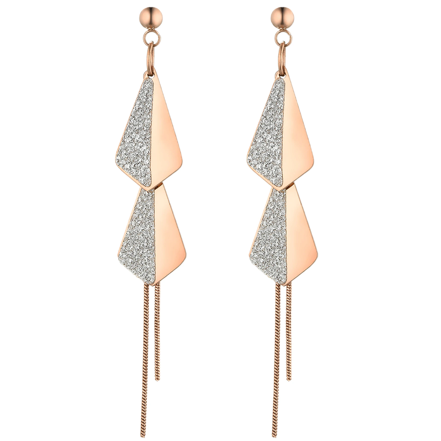 Korea Geometric Long Tassel Drop Earrings For Women Stainless Steel Chain Personality Earrings Boucle D'oreille Femme 2020