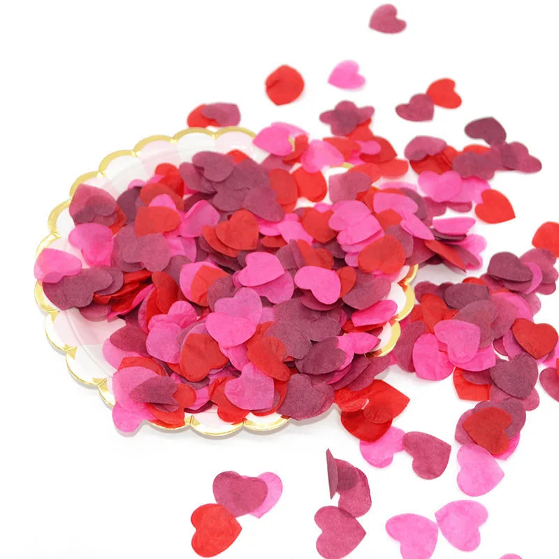 

25mm 1000pcs/bag Pink Red Heart Tissue Paper Confetti Wedding Decorations Baby Shower Birthday Event Party Decorative Supplies