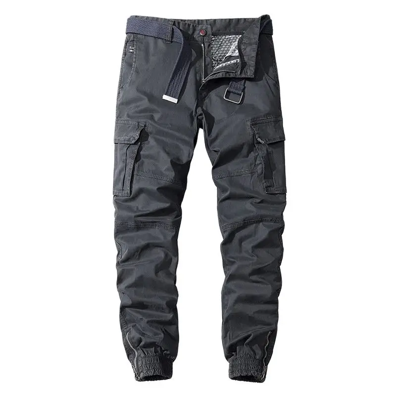 

Cargo Pants Men Cotton Casual Pants lastic Outdoor Hiking Trekking Tactical Sweatpants Men Military Multi-Pocket Combat Trousers
