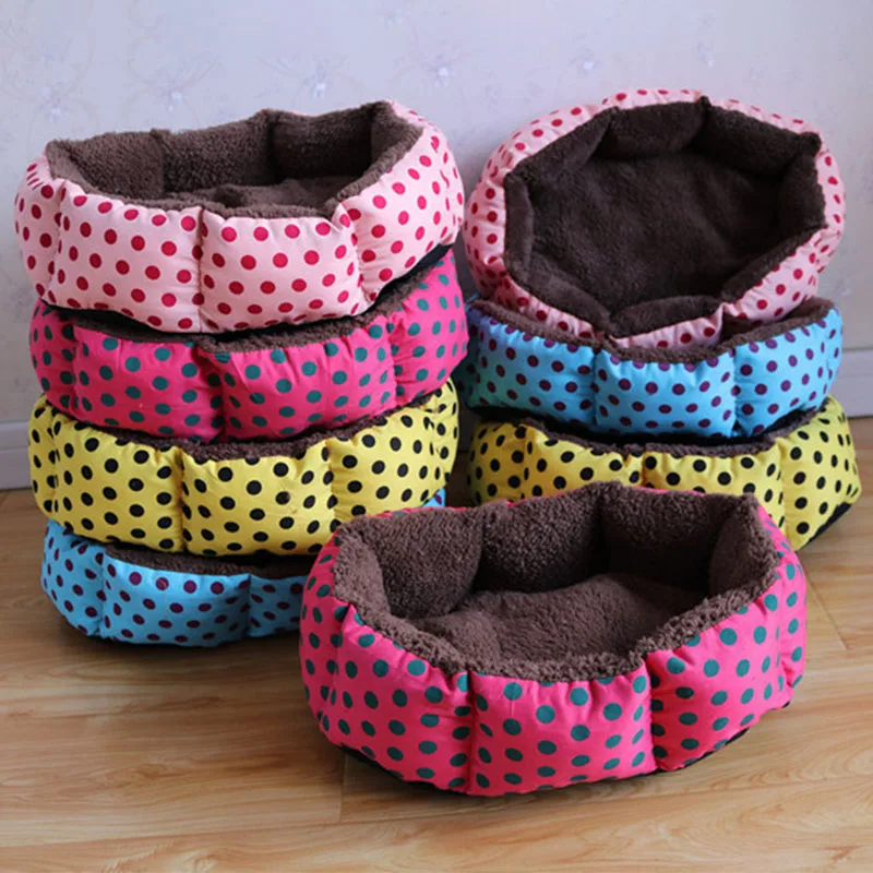 Super soft cotton pet nest small octagonal nest dot nest Teddy kennel cat nest removable and washable